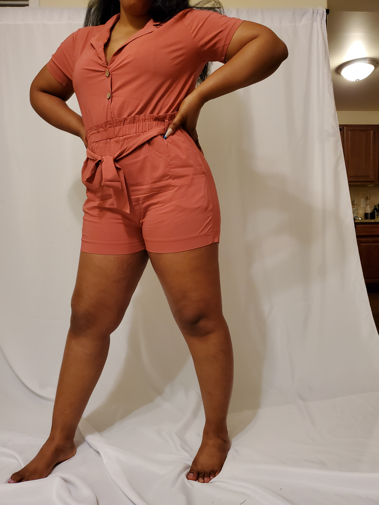 burnt coral romper - Always Better Buys
