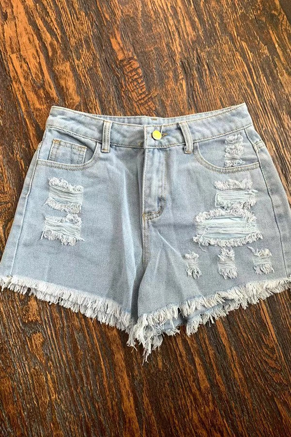 Destressed blue Jean shorts - Always Better Buys