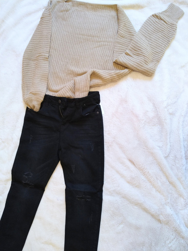 Oversized off shoulder over size Sweater - Always Better Buys