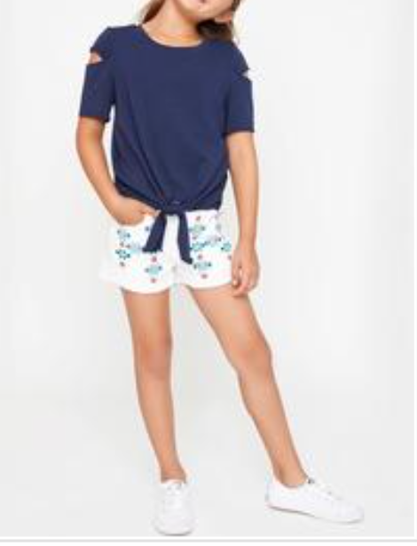 short sleeve tie front shirt - Always Better Buys