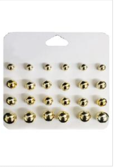 silver tone studded 12 pair set - Always Better Buys