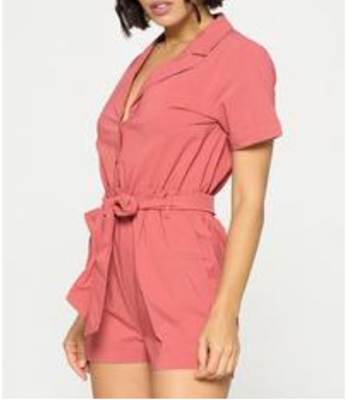 burnt coral romper - Always Better Buys