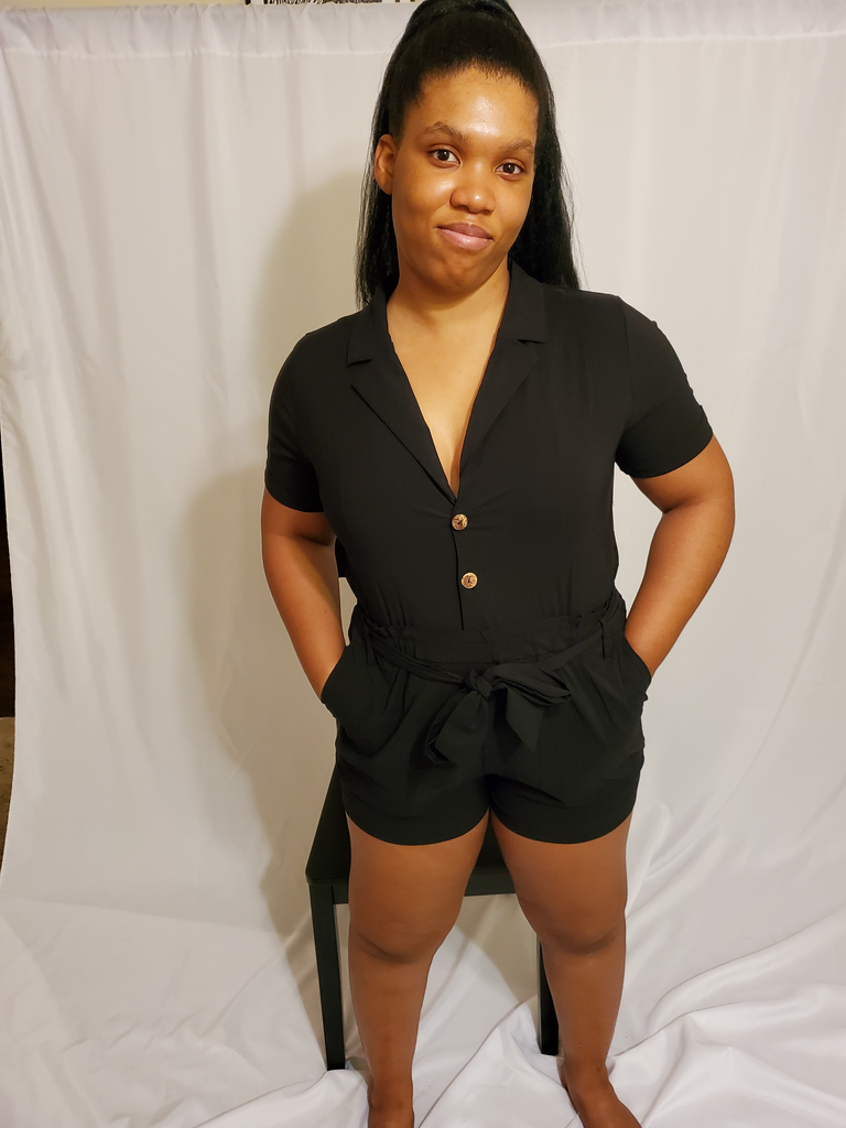 Black romper with belt - Always Better Buys