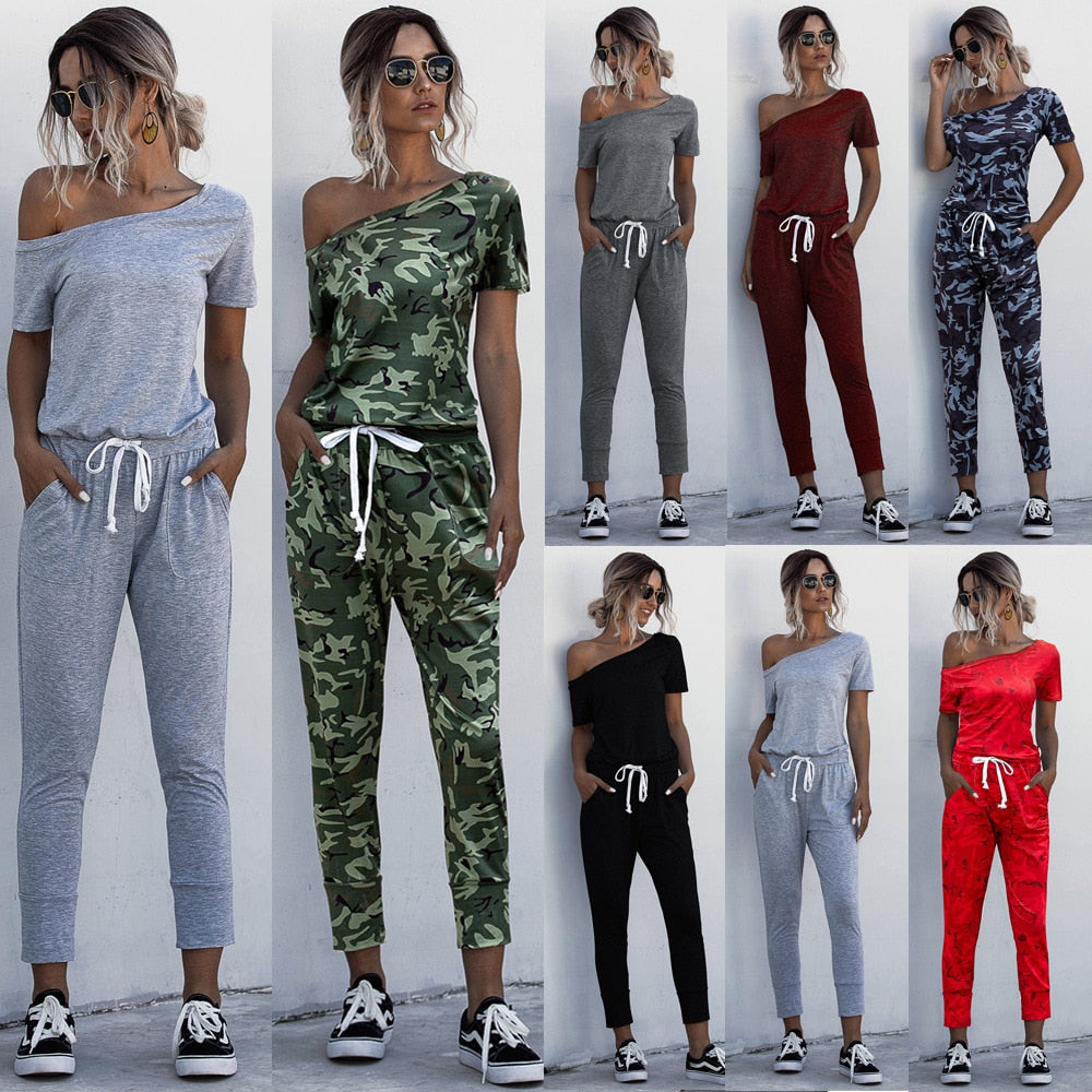 off shoulder Drawstring  Jumpsuits - Always Better Buys
